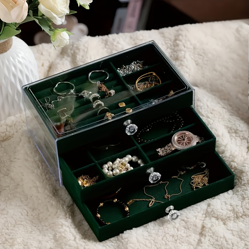 large capacity jewelry organizer box with transparent lid -   storage for bracelets, rings, earrings, necklaces - dustproof display case with compartments -   storage for home, salon, gift for women (christmas, mother s day, valentine s) - durable plastic construction, jewelry box,  ,  , sturdy construction, fashion enthusiasts, best for christmas Product details 5