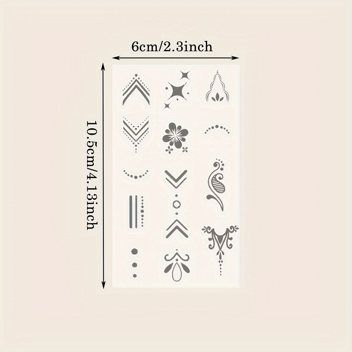 Juice Herbal Tattoo Stickers, 1 Sheet, Featuring Minimalist Geometric Shapes And Exotic Floral Blue Patterns. Waterproof, Long-lasting, Realistic Temporary Tattoos Do Not Light And Can Last From 3 To