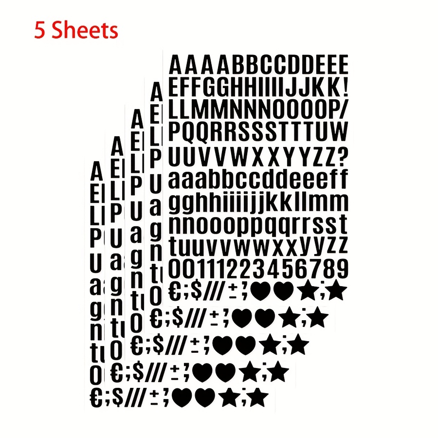 5 Sheet 0.5 Inch Small Letter Stickers For Water Bottle Mini Deco Alphabet Stickers High Quality Vinyl Letter Stickers For Mailbox Label Book Diy