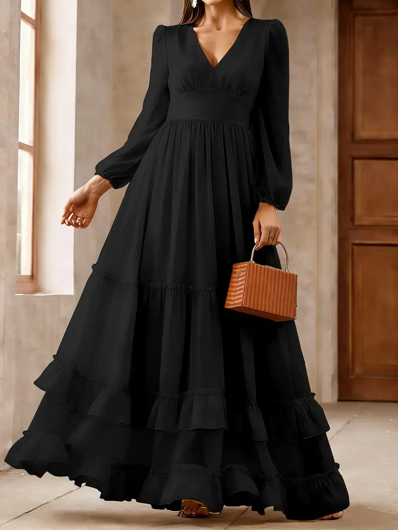 long casual chiffon dresses Amazon.com: Esmube Dresses for Women Deep Sexy V Neck Chiffon Dress Elegant Boho Floral Long Sleeve Flowy Summer Pleated Maxi Dress Blue : Clothing, Shoes & Jewelry