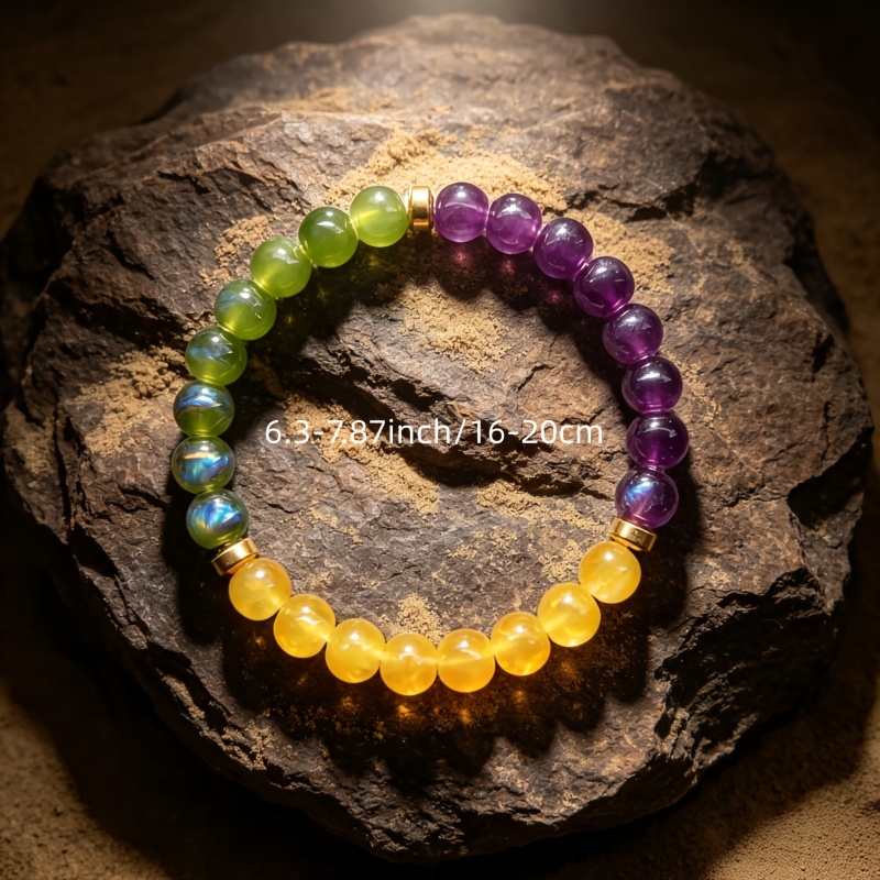 Amethyst & Citrine Adjustable Bracelet Necklace, Bohemian Style