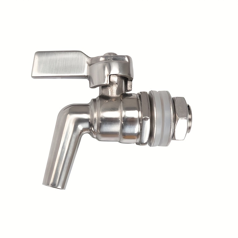 Image of 1pc Stainless Steel Beer Faucet 3/8" - Valve, 200psi Pressure, Food Grade, For Barrels, Kettles & Beverage Dispensing, Kettle Connection | Modern Valve Design | Foodgrade Safety Materials