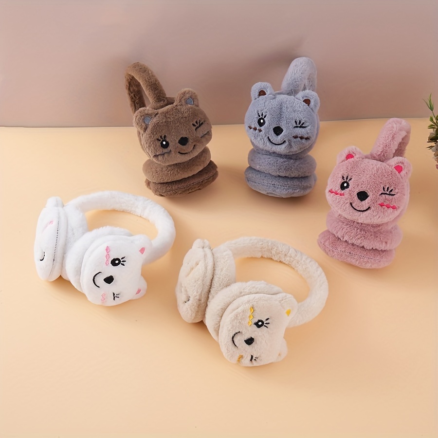 

Cozy Winter Ear Warmers: Adorable Furry Kitty Earmuffs - Hand Wash Only