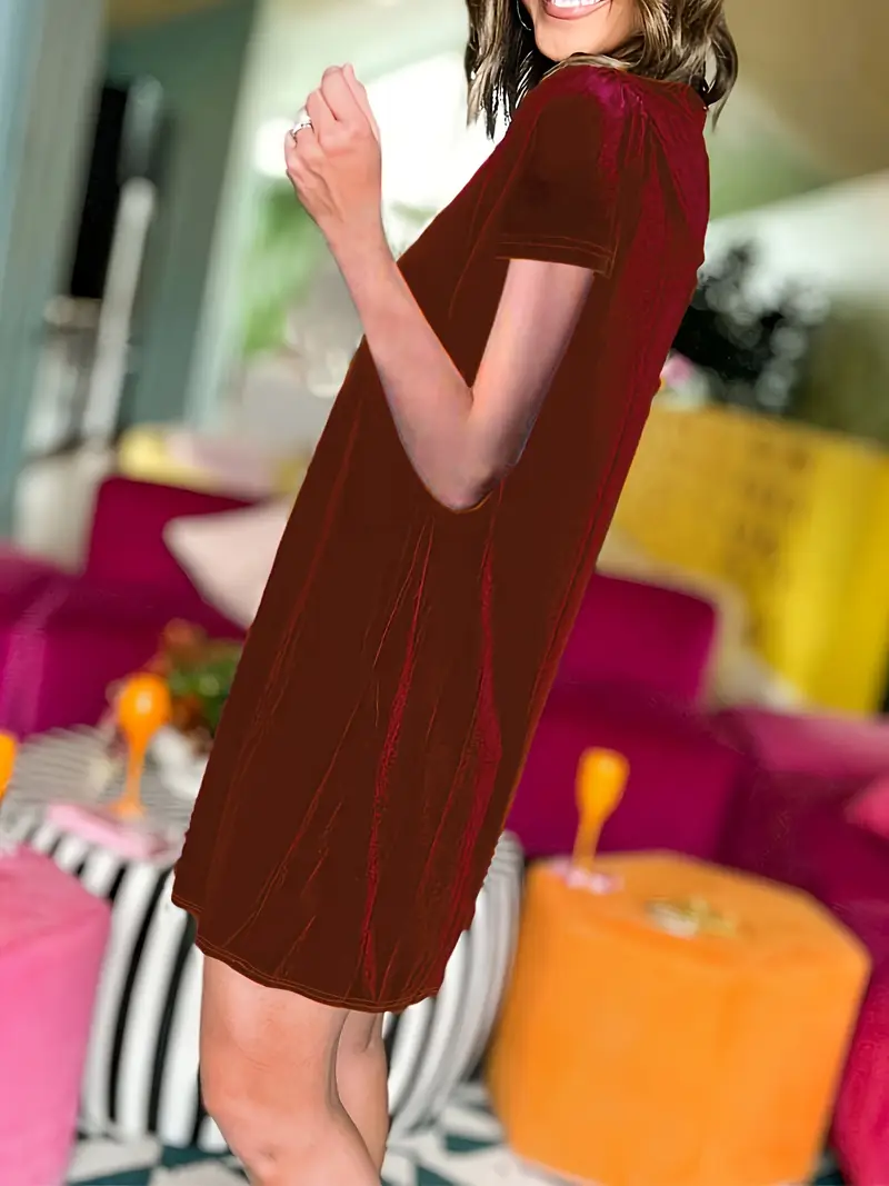 short sleeve plus size velvet dress Velvet Plus Size Dresses for Women