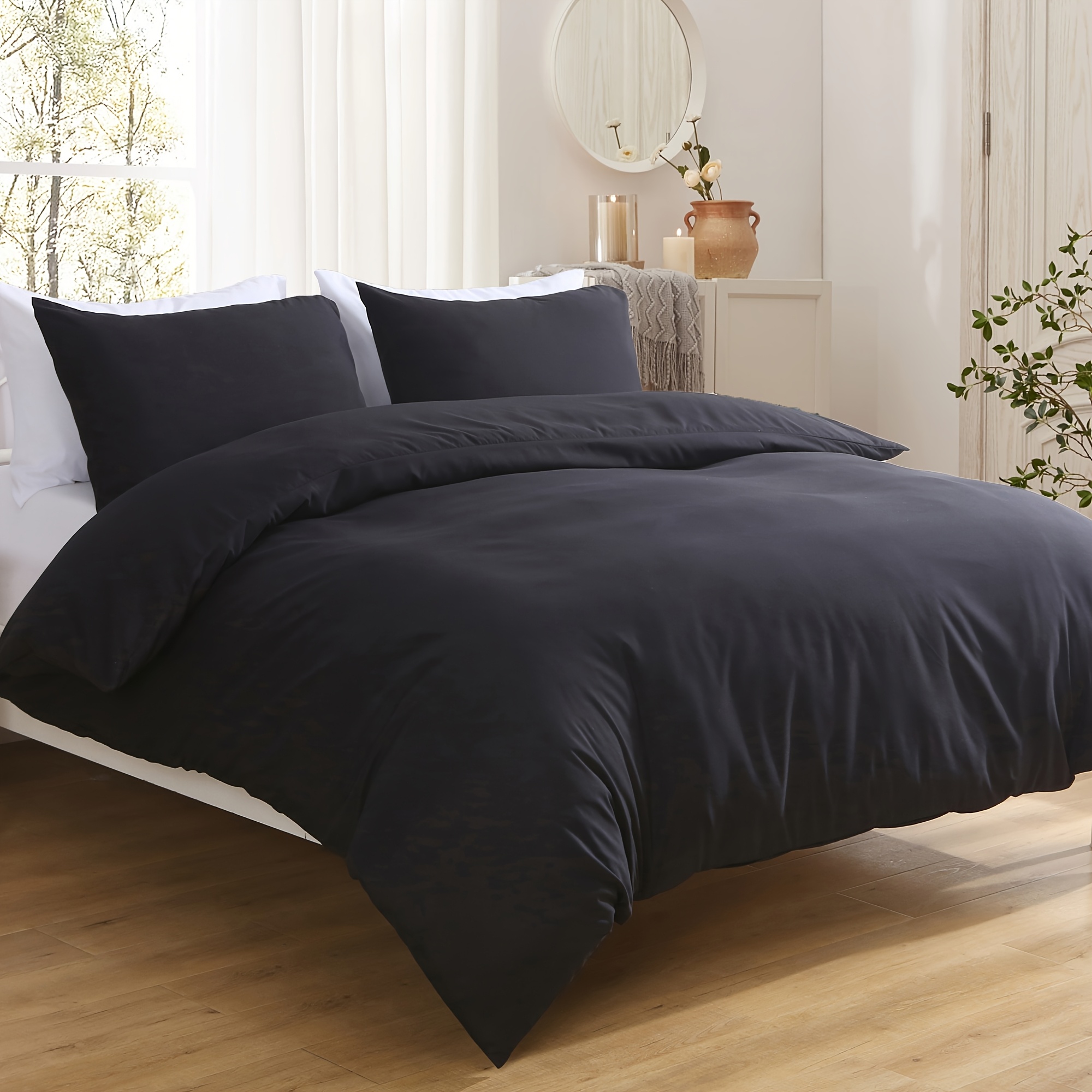 TEMU 2200tc Quality Quilt Cover Set - Soft, Breathable, Durable, Fade Resistant - 1 Quilt Cover And 1/2 Pillowcase, Ideal Bedding Accessory For Au