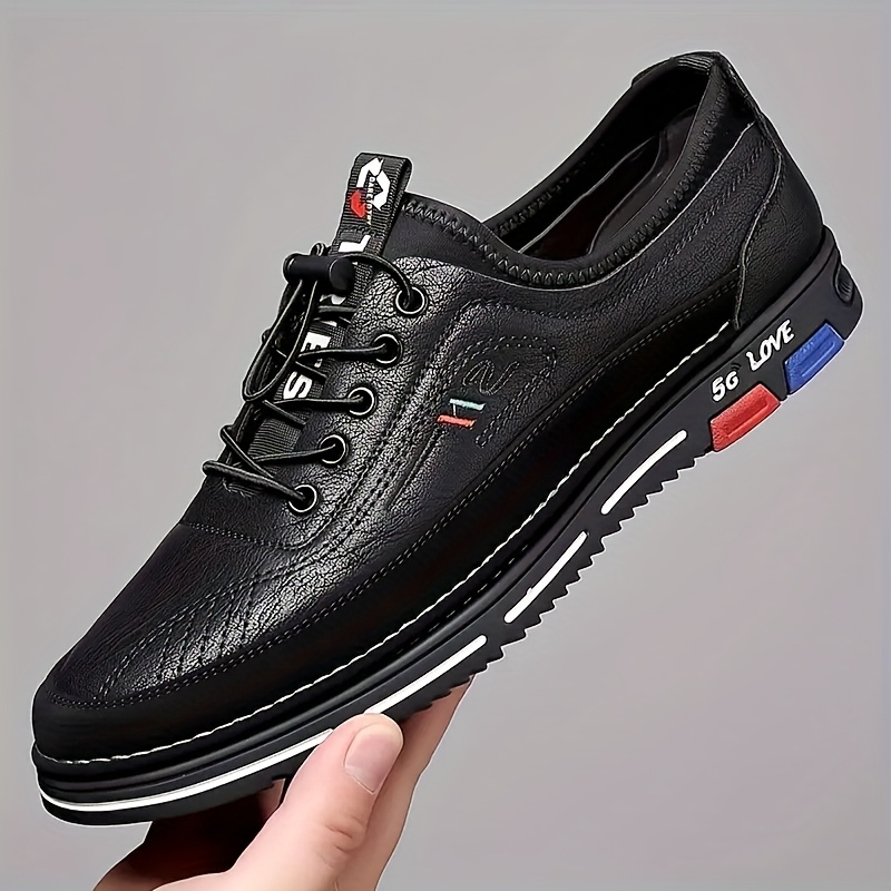 regalo para     para hombres - zapatos de vestir elegantes marrones con detalles negros, diseño   con cordones,   de pvc  ,   para uso   o casual, zapatos de vestir informales | zapatos elegantes marrones |     Detalles del producto 5