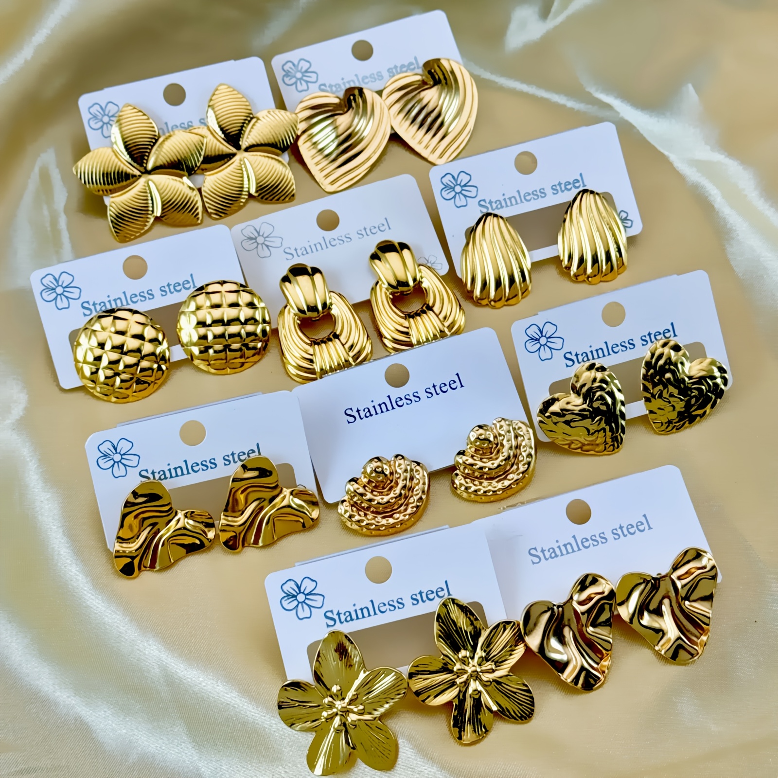 TEMU 20pcs/10 Women's Earring Set - , Texture And Smooth Style, Suitable For Daily Wear And Parties, Versatile, Earrings