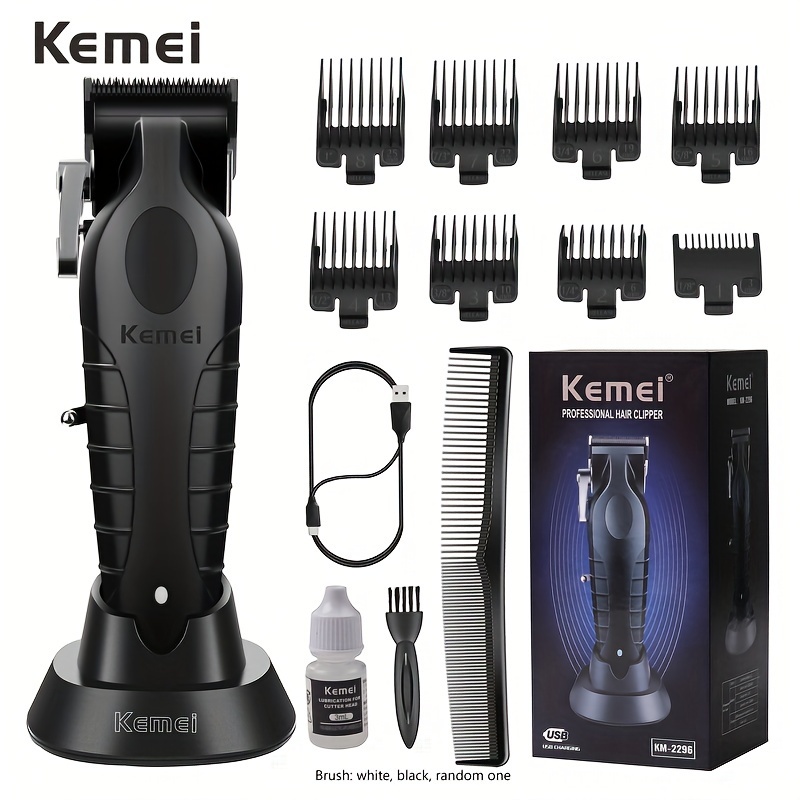 

Kemei 2296 Men's Professional Hair Clippers Usb Rechargeable Lithium Battery Men's Body Hair Trimmer Ideal For Home And Salon, Gift!