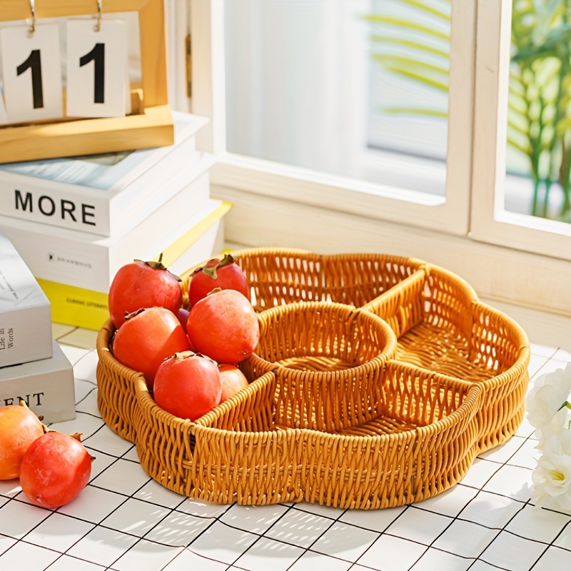 modern   plastic fruit basket multipurpose round snack candy divided storage organizer for home use snack box details 9