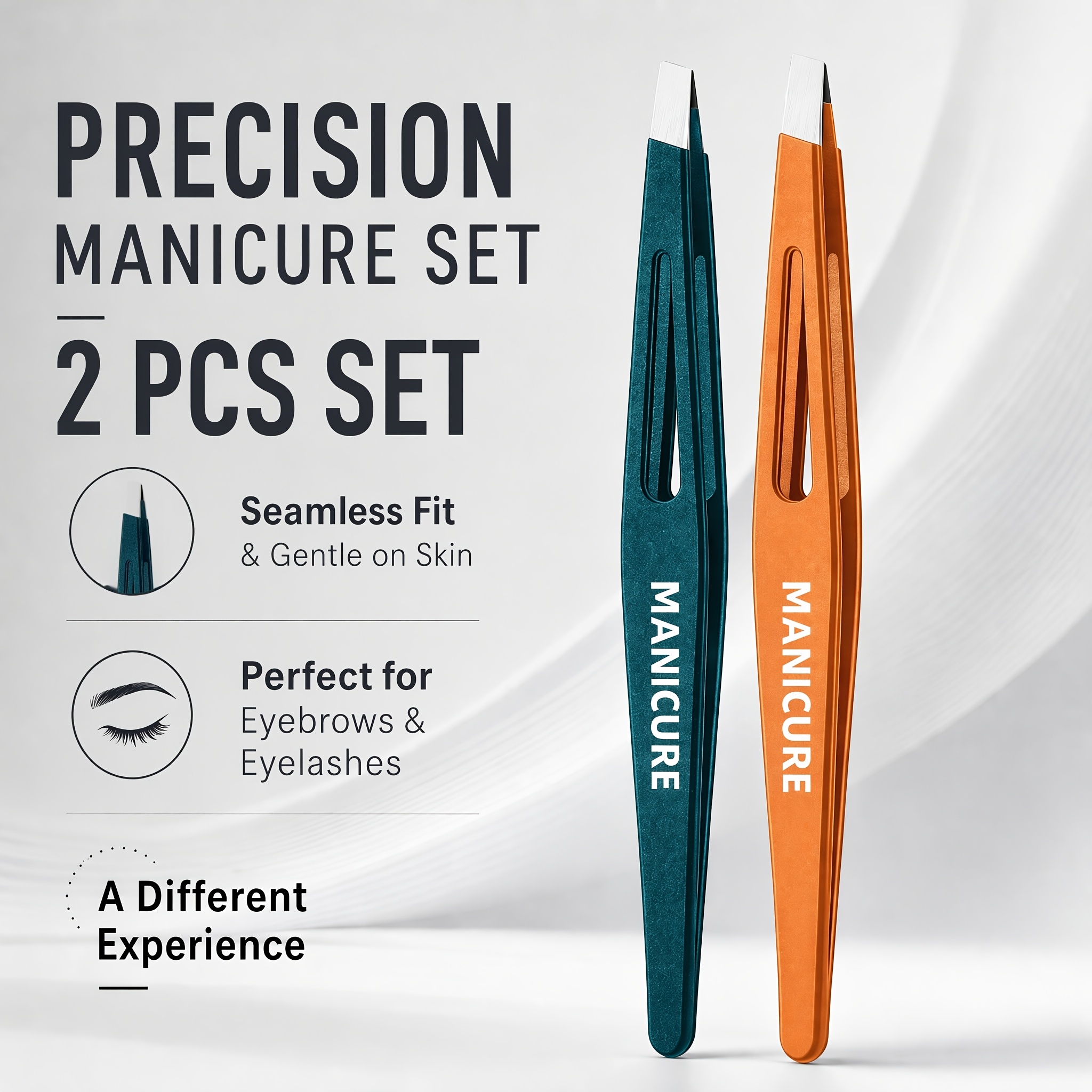 TEMU 2pcs Stainless Steel Slanted Eyebrow Tweezers Set Plucking Pliers Tweezers Special For Beard Plucking Slanted Eyebrow Tweezers Plucking Tweezers