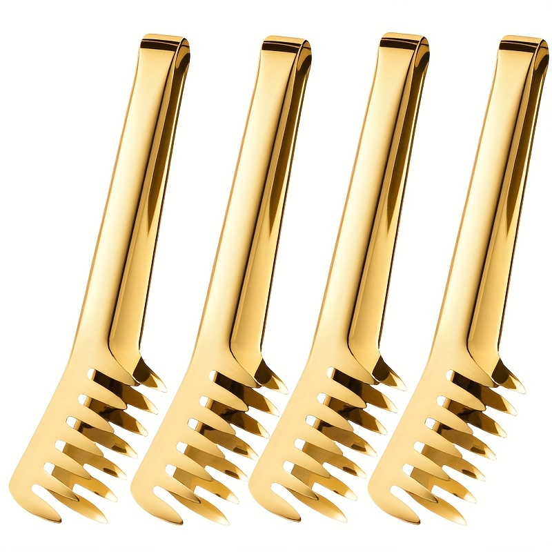 TEMU 4pcs Stainless Steel Pasta Tongs Food Clamp Pasta Server, Restaurant And Home Use Buffet And Serving Tongs, Durable Kitchen Utensil