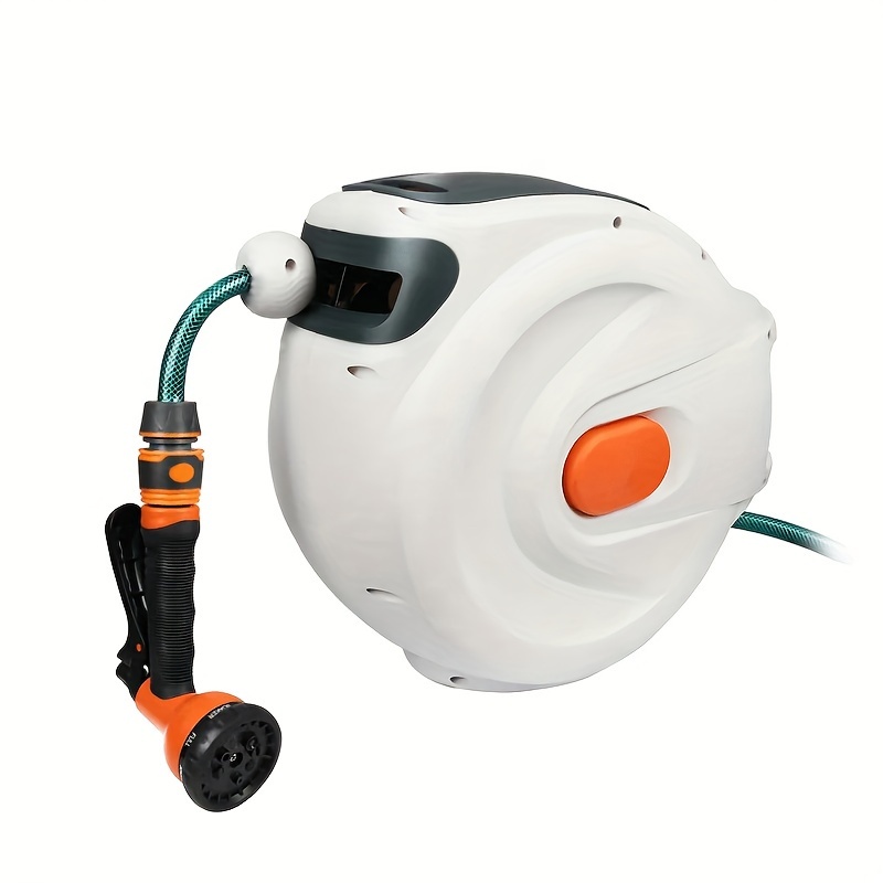 Retractable Garden Hose Reel For Car Wash Watering Cleaning Yard