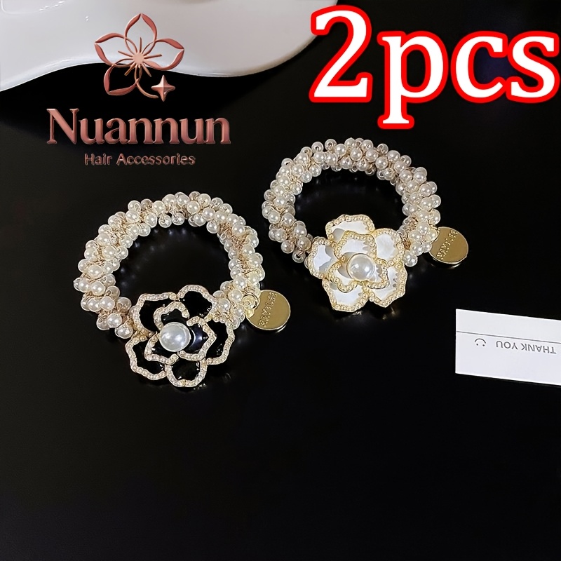 TEMU Juego de 2 piezas de para el pelo de con perlas de de para moños y asimétricas, accesorios elegantes para el cabello