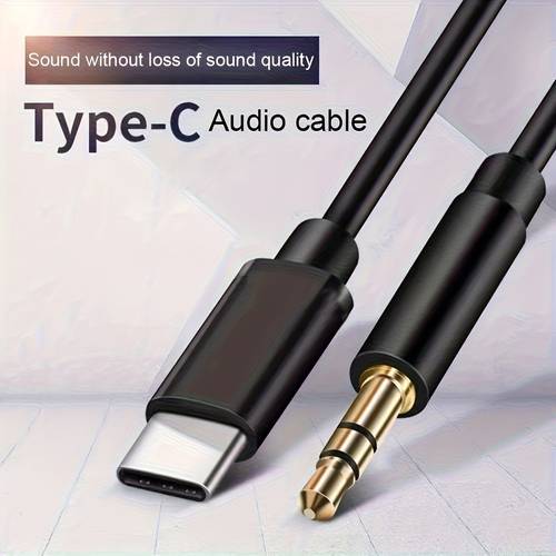 1m type-c naar 3.5mm jack adapter kabel - usb-c naar 3.5mm male connector, tpe audio kabel voor auto, telefoon, pc, tablet - compatibel met usb-c apparaten, & draagbaar