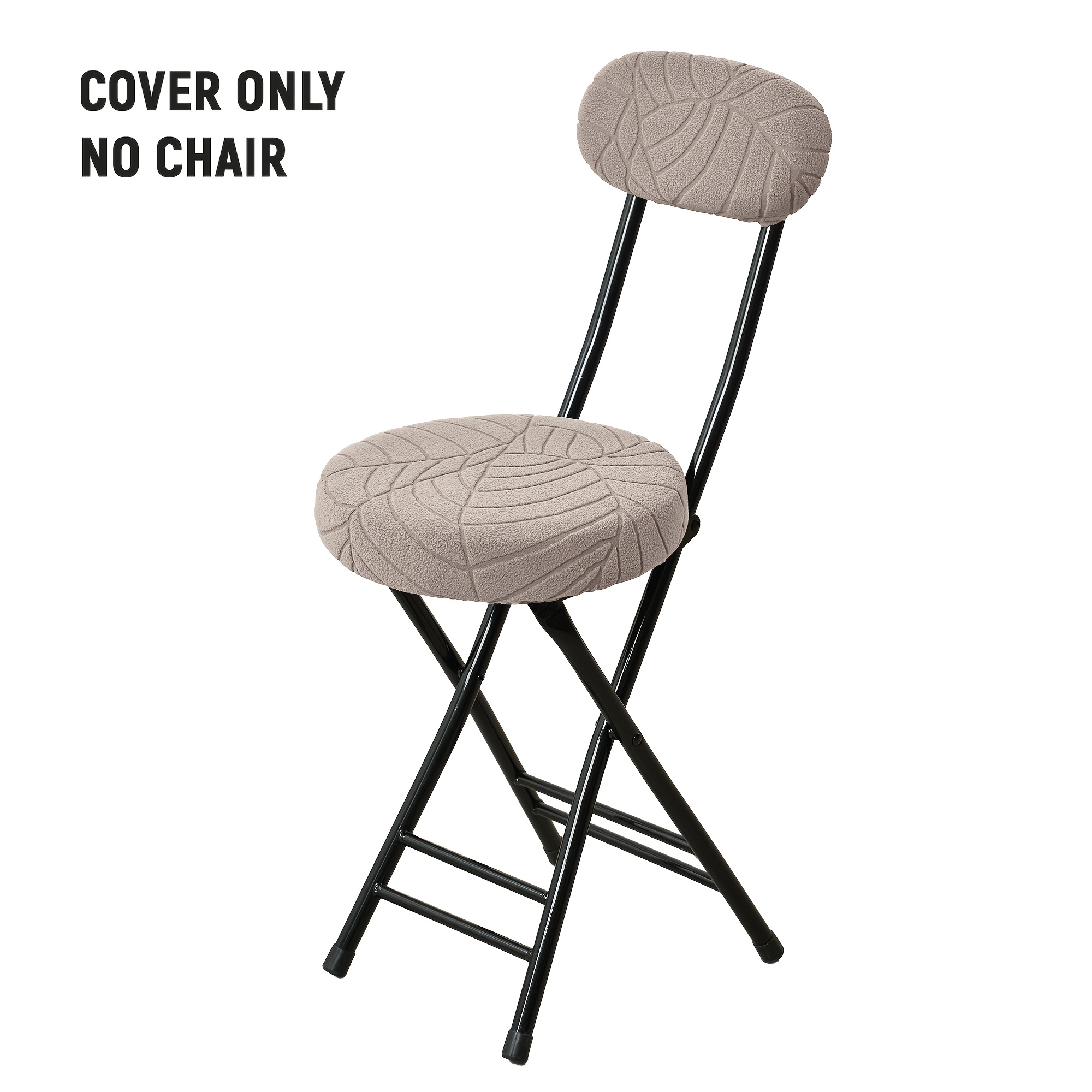 TEMU 2pcs Set Stretchable Large Leaf Jacquard Brushed Folding Chair Cover With Detachable Backrest And Seat Cushion
