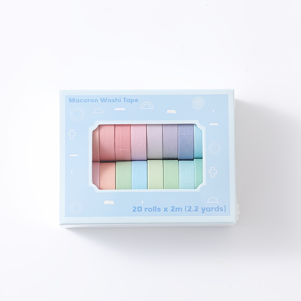 Image of 20 Rolls Macaron Washi Tape Set Masking Tape Set 10mm (0.4 Inch) Wide Colorful Decorative Tape School Supplies For Art Craft Scrapbooking Journaling Notebook Planner Stationery Supplies