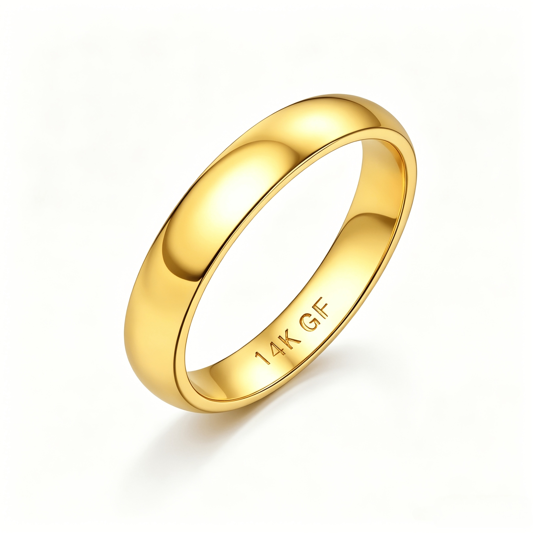 14k Gold Plated Ring For Women Men Ring Wedding Band Ring Non Tarnish Plain 6 To 10