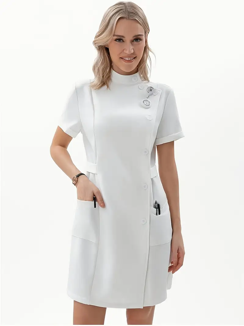womens short sleeve front button uniform nurse skirt pockets - Temu womens short sleeve front button uniform nurse skirt pockets - Temu