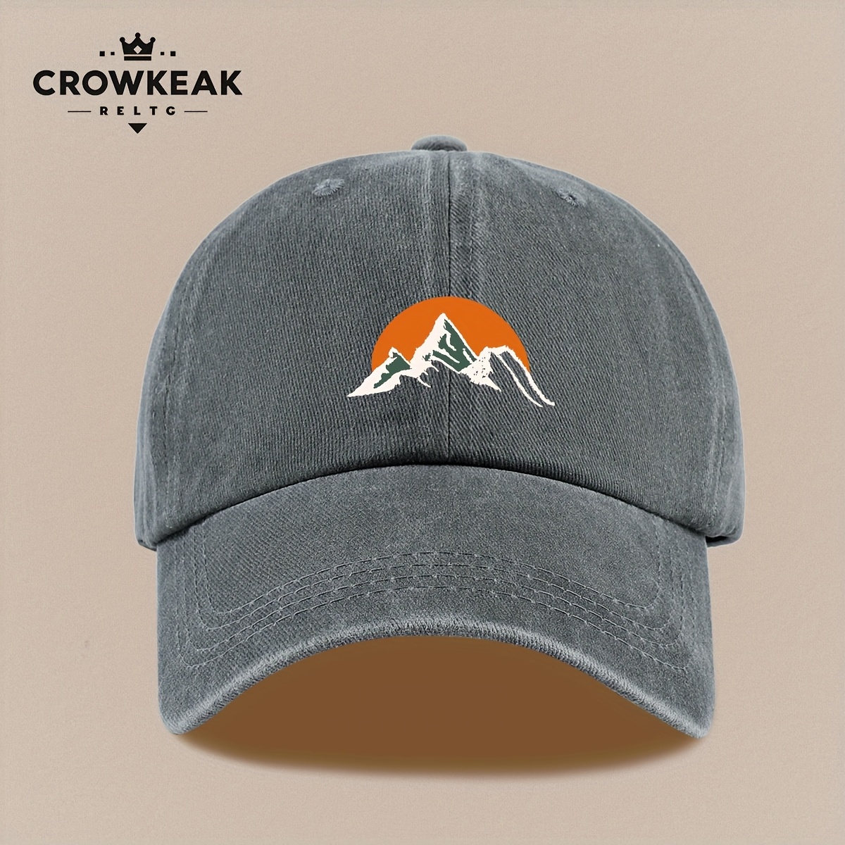 Sunset Mountain Pattern Baseball Cap, Lightweight & Adjustable