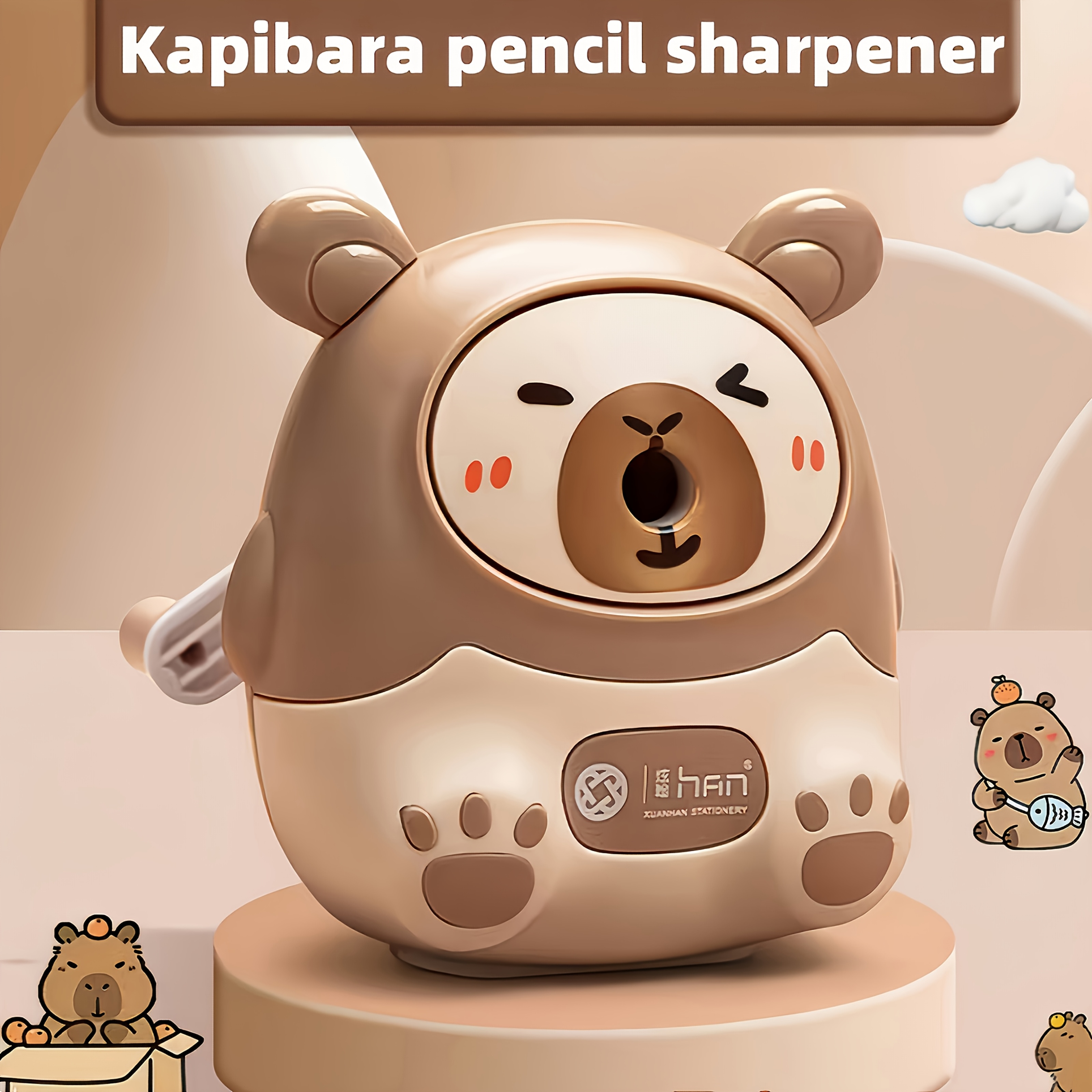 

Cute Bear-themed Manual Pencil Sharpener With Automatic Lead Wire, Plastic, Ideal For Students, Office And Study Supplies, Desktop Stationery Accessory, School Supplies| Aesthetic| Pencil Sharpener