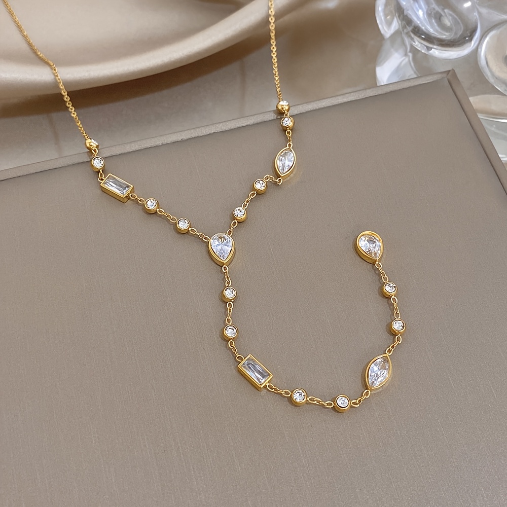 Women's Elegant Teardrop Synthetic Cubic Zirconia Necklace