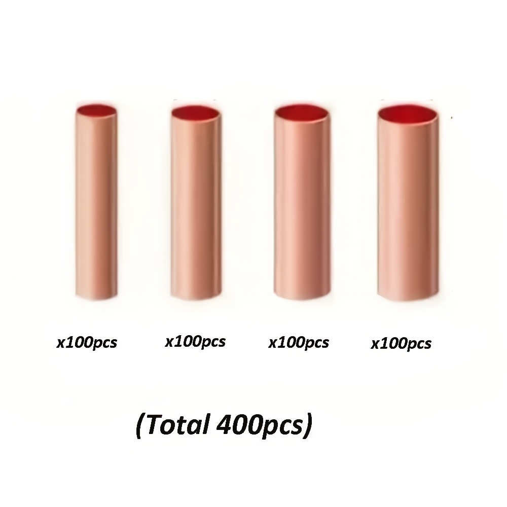 Image of 400pcs Bag Of Wire Connectors, Middle Connecting Tubes For 1.5mm-4.0mm Non-insulated Crimp Tubes, Electrical Junction Terminal Combination Kit