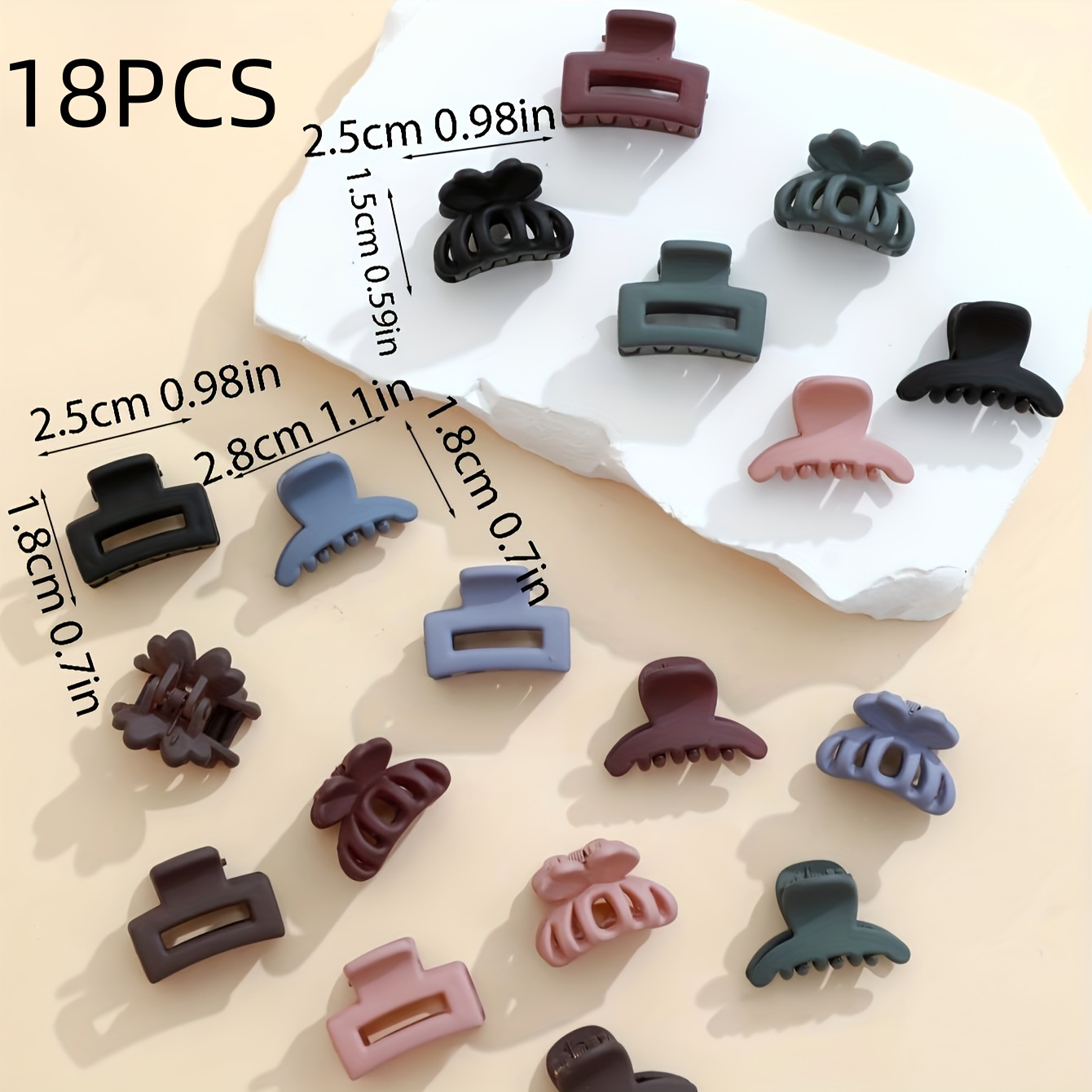 

18pcs Mini Hair Clip Set For Girls - Matte , Elegant & Cute, Small Round Plastic Hair Accessories With , Ideal For , Assorted Solid Colors