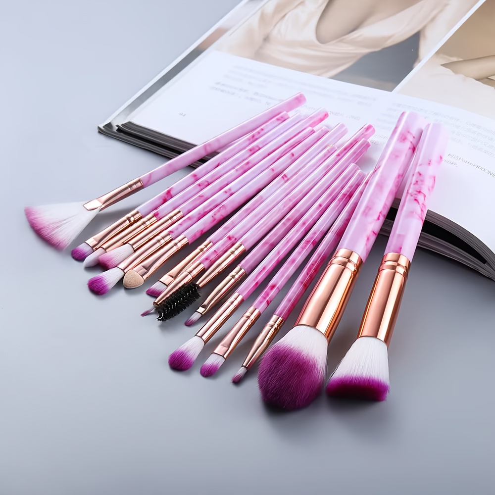 

Makeup Brush Set With Loose Powder Brush, Foundation Brush, Eyeshadow Brush, Eyeliner Brush, Concealer Brush, Eyebrow Brush, Professional Makeup Tools, 15pcs Set