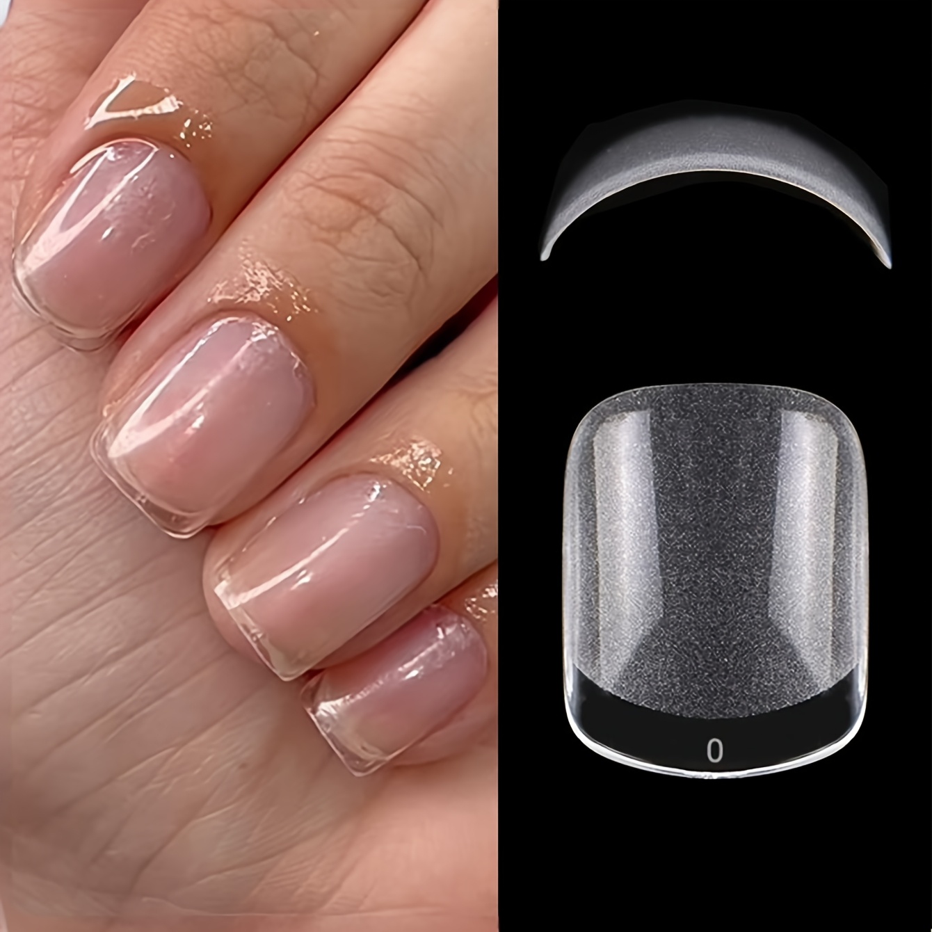 120/240pcs Of Transparent Square-shaped Matte Nail Tips In Bags