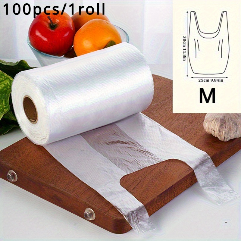 Image of 100pcs Food Grade Pe Storage Bags, Leak-proof Fresh-keeping Food Storage Bags For Kitchen, Refrigerator & Freezer Use, Transparent Resealable Plastic Bags For Fruits, Vegetables & Meal Prep