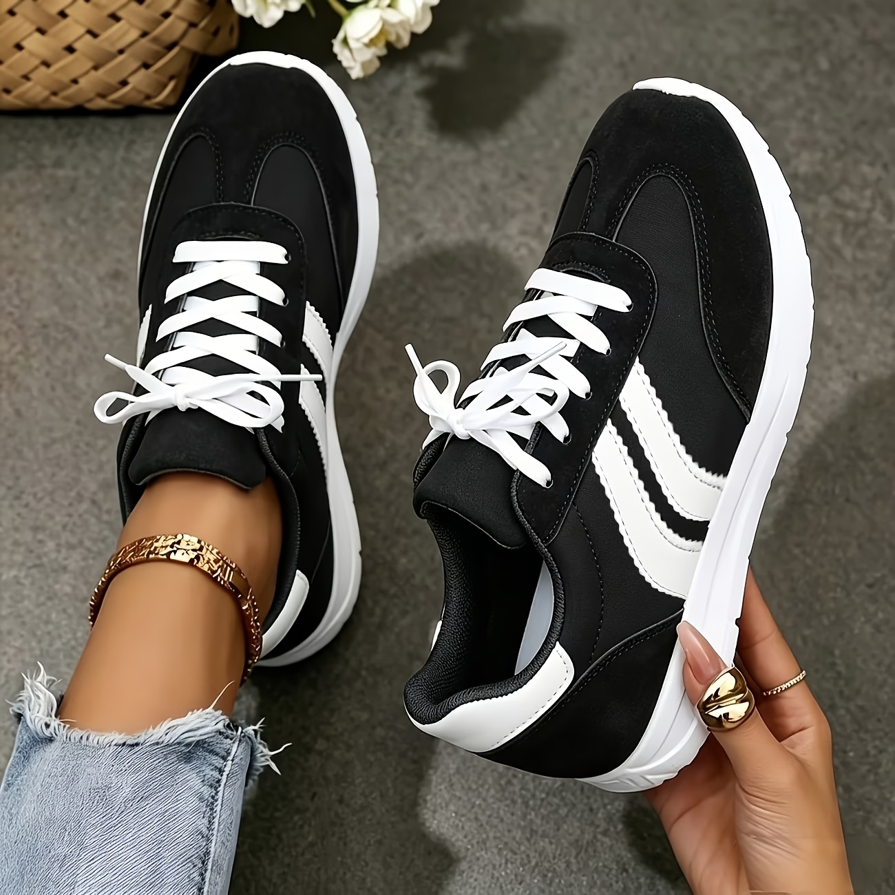 TEMU Chaussures de course décontractées à dégradé pour femmes avec une semelle tordue, parfaites pour . Chaussures d'extérieur pour couples,