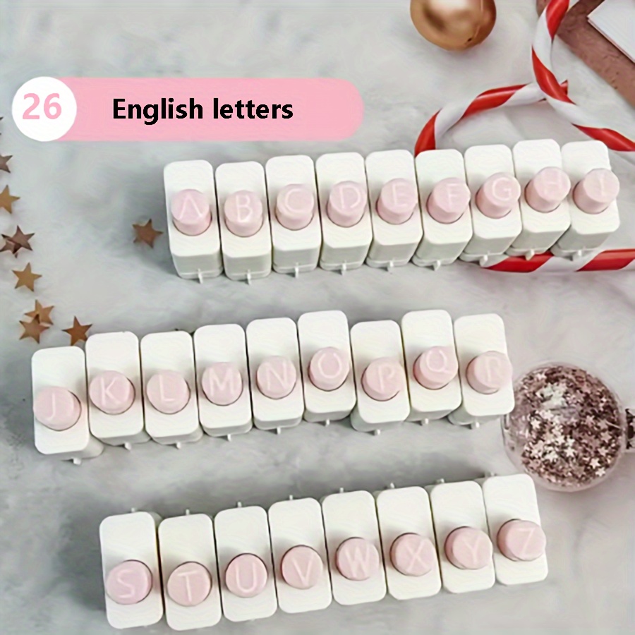 

Page Making Board Accessories, 26pcs English Letters, 12pcs Numbers, Letter And Number Punching Accessories