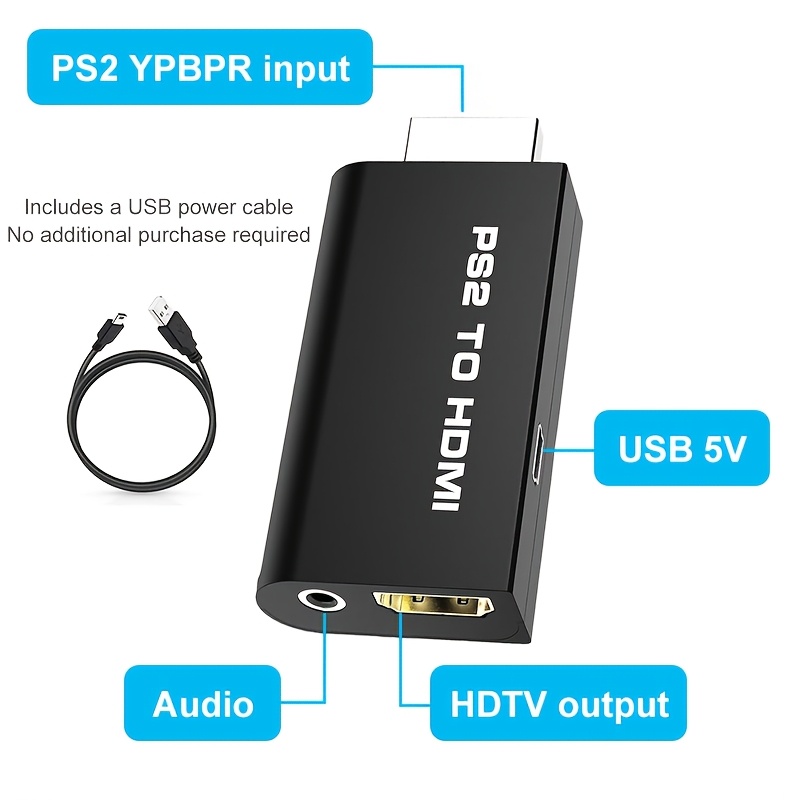 PS2 към hdTV конвертор PS2 към hdTV видео адаптер конзола за hd интерфейс аудио и видео адаптер