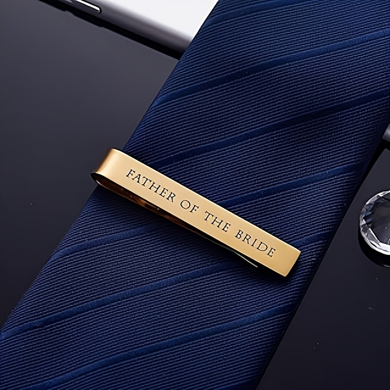 Engraved Cufflink Tie Clip Set with Walnut