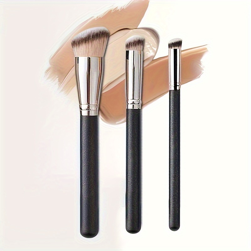 

3pcs Makeup Brush Set, , Brush, Concealer And Foundation Makeup Brush, Professional Makeup Tools