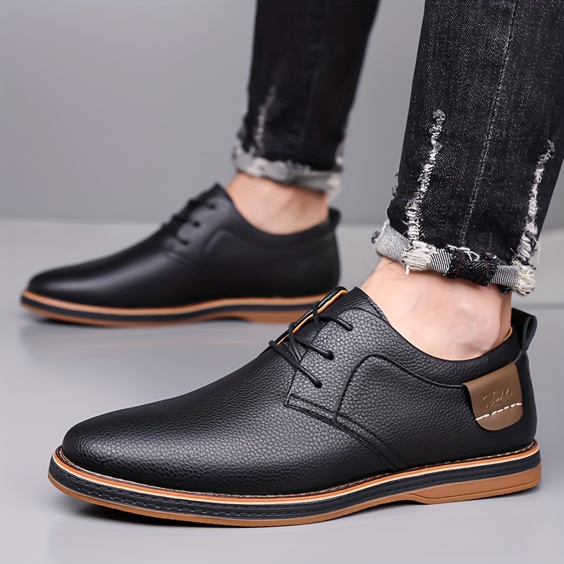 Zapatos Casuales de Negocios para Hombres, Oxford de Vestir con Cordones y Caña Baja para Ocasiones Formales - Ropa de Oficina - Bodas y Fiestas de Navidad