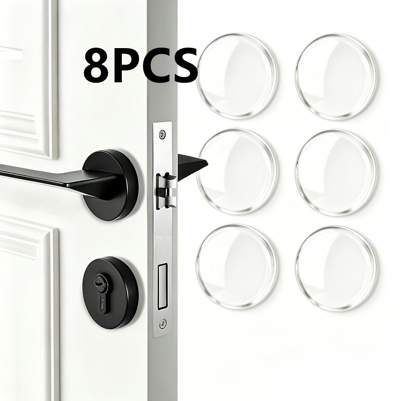 TEMU Shock-absorbing , 8pcs Set, Transparent Self-adhesive Shock-absorbing With Wall Protection Sticker, , Reusable