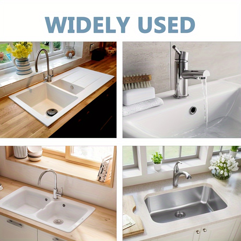 4pcs/pack Plastic Bathroom Kitchen Basin Sink, Overflow Cover Ring Insert Replacement, Chrome Hole Round Drain Cap, Basin Accessory For hotel Use