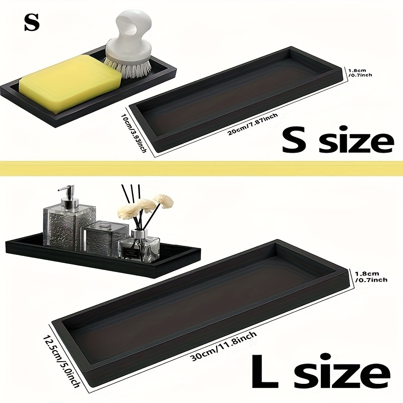 Image of 1pc Bath Tray & Vanity Tray - Non-slip Durable Shower Bathtub Caddy Compatible For Bathroom, Living Room - Elegant Wedding & Graduation Gift, Decorative Organizer For Books, Drinks, Devices
