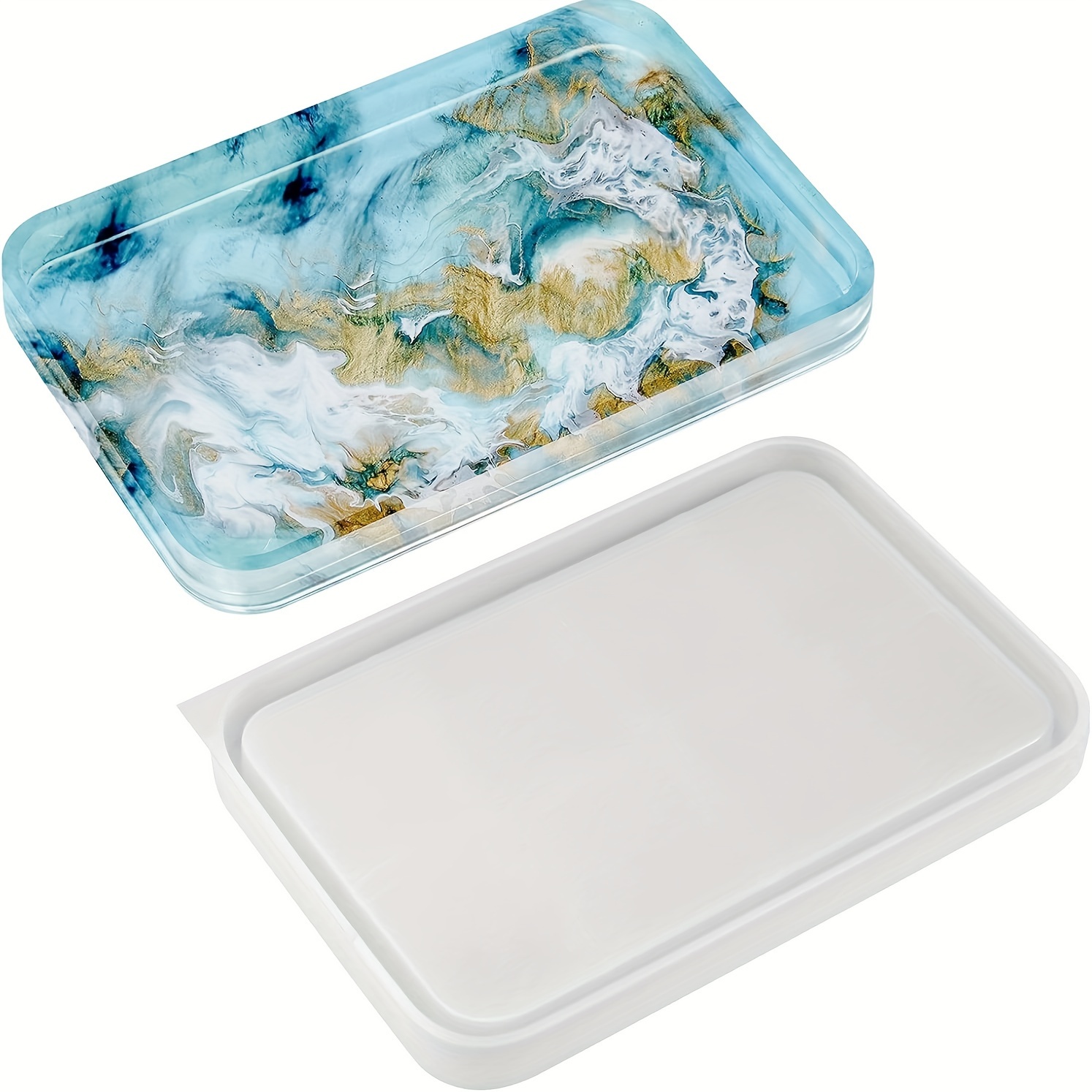 

1pc Silicone Resin Tray Mold, Rectangle Rolling Tray With , Sturdy Epoxy Resin Casting Molds For Diy Crafts And Home Decor