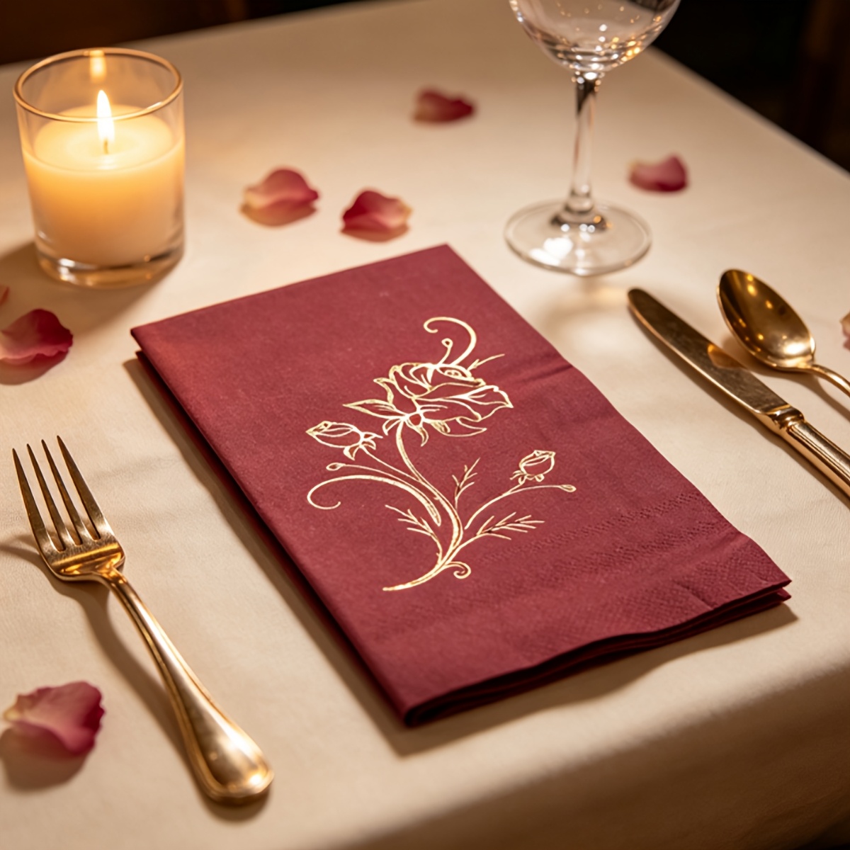 TEMU 10 serviettes en papier rose avec , serviettes décoratives jetables pour banquet de mariage et fête