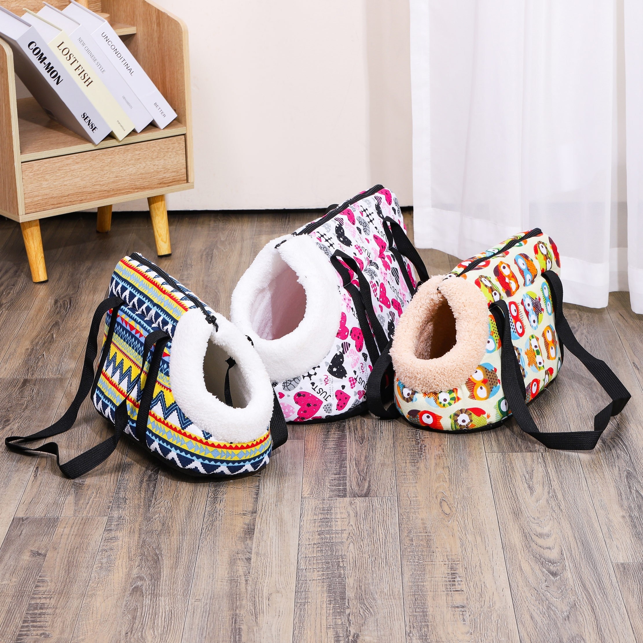 

Sac de Transport pour Chat Lavable et Portable - Multicolore, Fourre-tout à Épaule Zippé pour Chats de Petite à Moyenne Taille, Démontable, Sortie à Litière