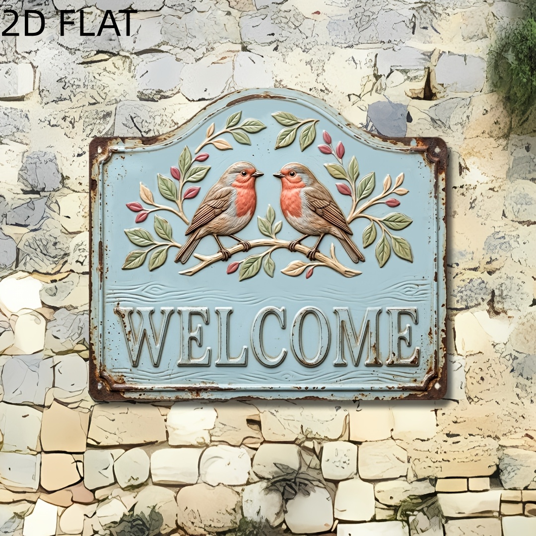 TEMU 2d Flat 1pc Retro Distressed Wooden Theme Welcome Sign, Decor, Gift For Gardening Enthusiasts, Durable Wood Material, Courtyard Wall Decoration,