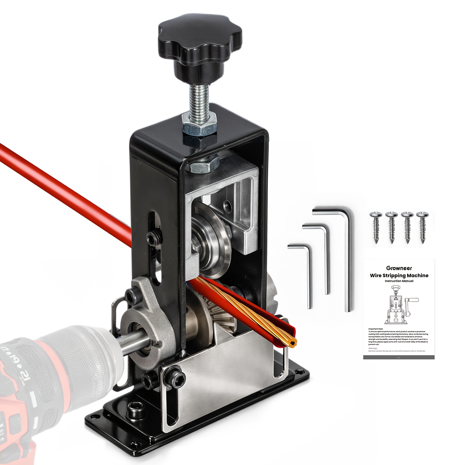 manual wire stripping machine gauge wire 7 2 12 3 21 3mm with self tapping screw hex key hand crank wire   tool for scrap recycling