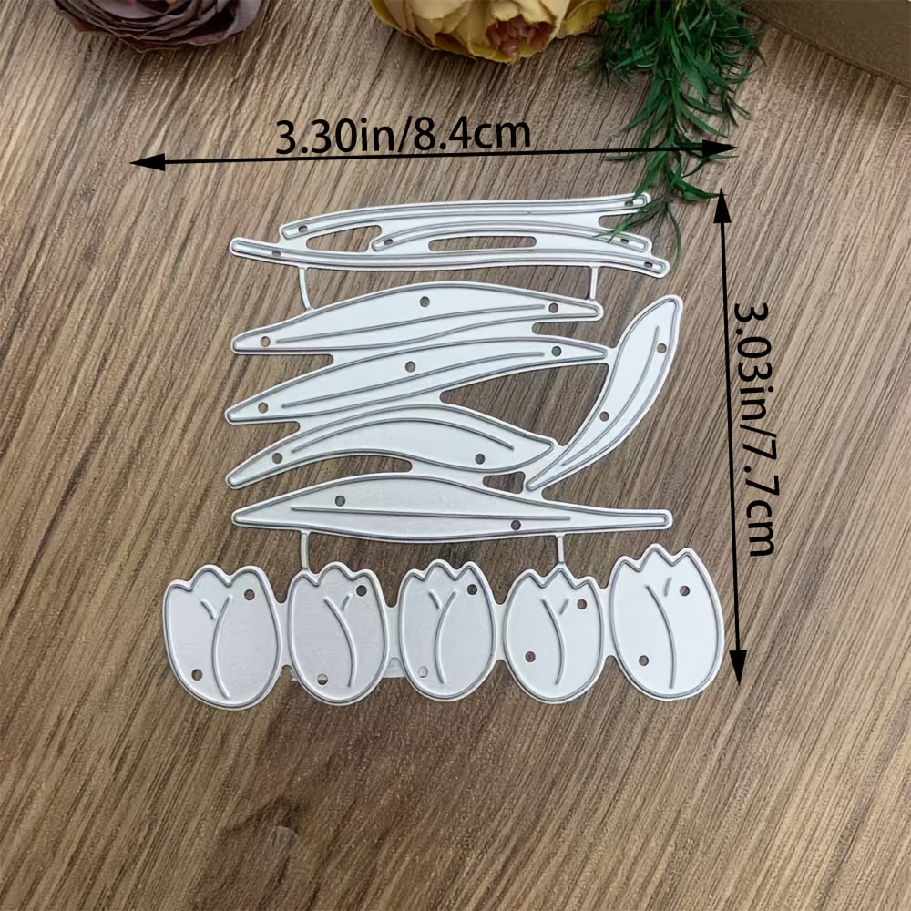 TEMU Fleurs de magnifiques, matrices de découpe en métal pour kit de fabrication de cartes, débosselage, découpes de papier, pochoirs pour machine de