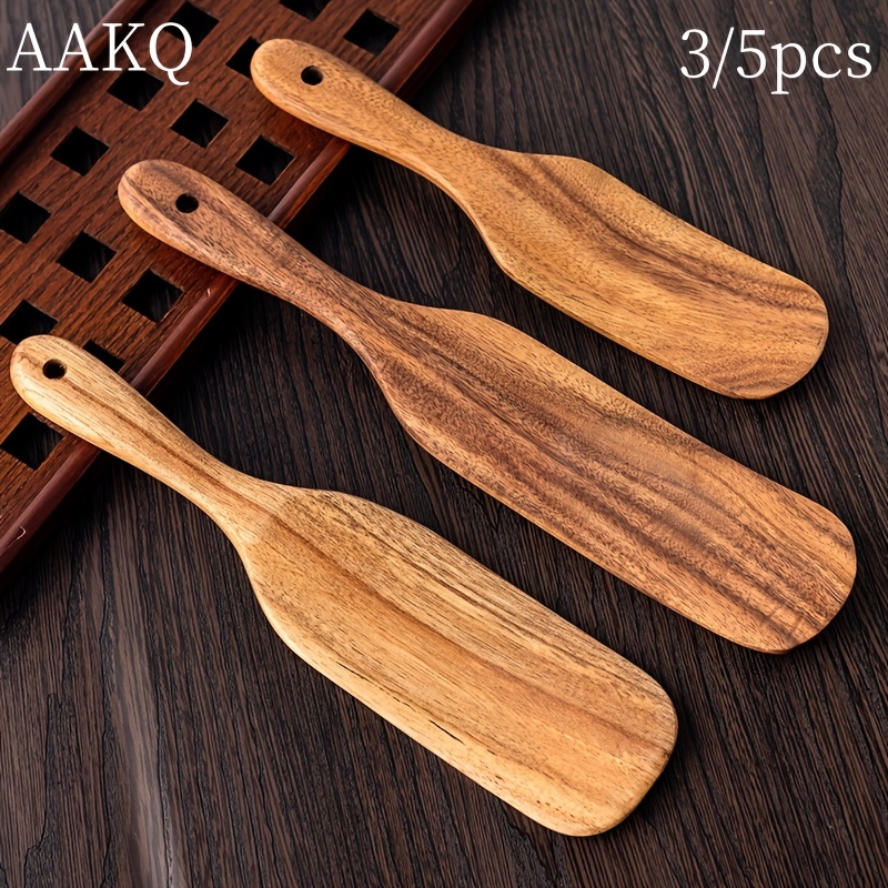 

Aakq 3/5pcs Kitchen Utensil Set - Long Handle, Cooking Spatulas & Turner - Day Gift, Wood, Cooking Set