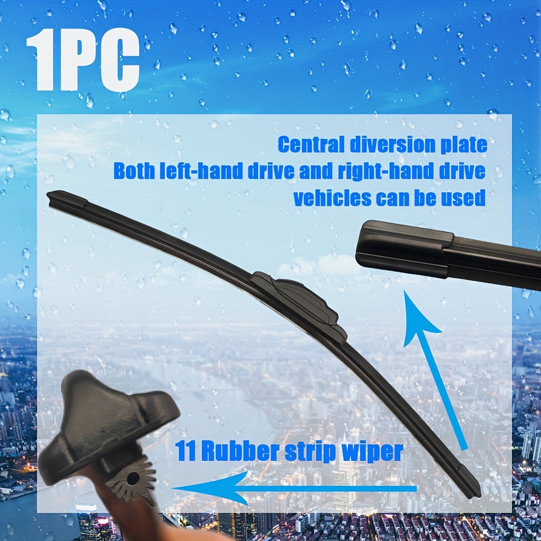 TEMU Brand New Upgraded 11 Rubber Strip Wipers - High Definition, Silent, Sturdy And Durable, Windshield Wipers - Complete Size Options - Includes U/j Type Adapters - An Essential Item For Cars