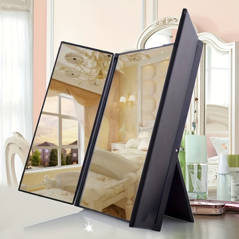 

Portable Makeup Mirror - Compact, Foldable Design For & Storage | Ideal For Touch-ups & Skincare , Desktop, School & Dorm Supplies, Bathroom Accessories