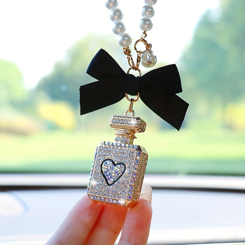 fashion bow perfume bottle car interior ornament exquisite   rearview mirror hanging car accessory Product details 4