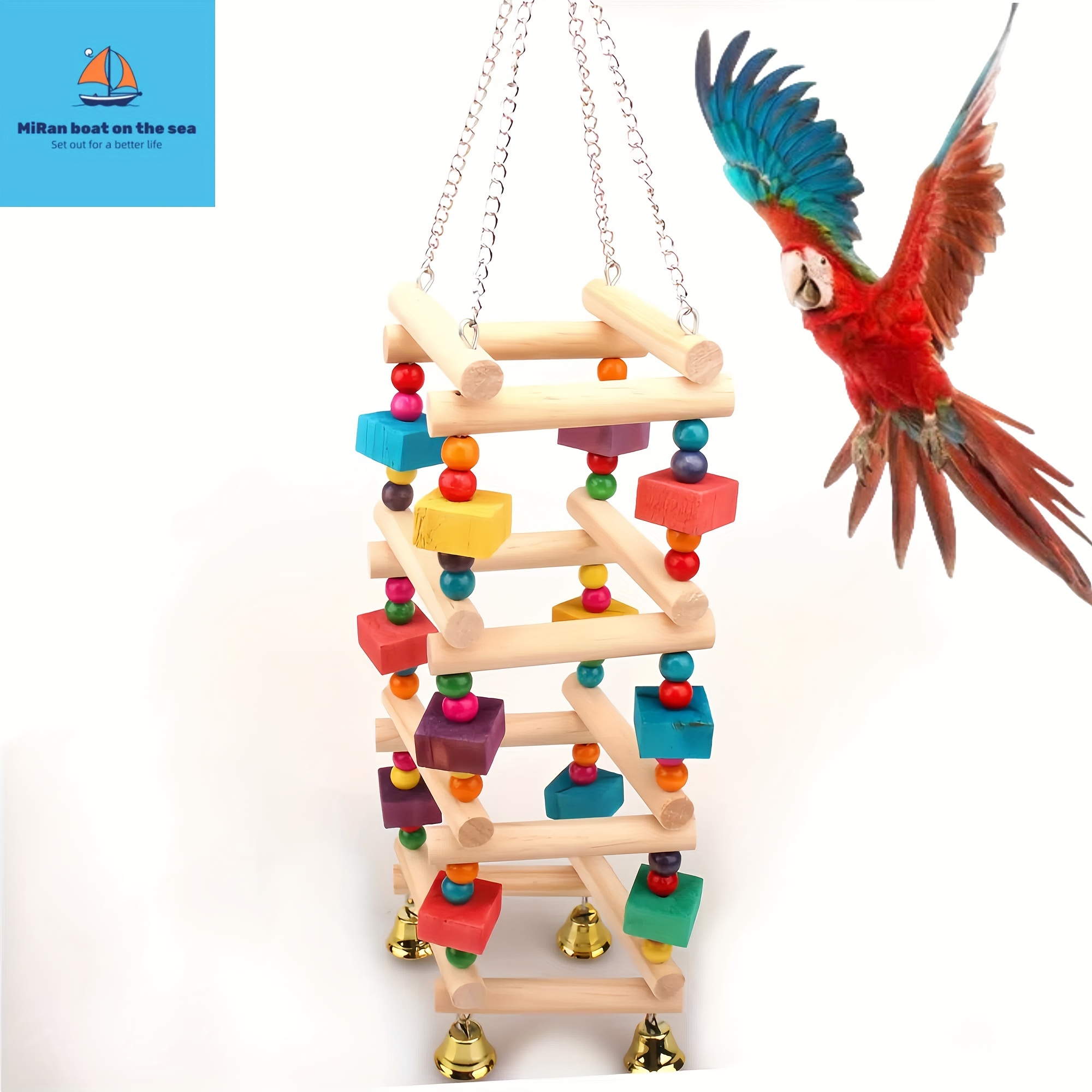 

Wooden - Ideal Hanging Play Toy For Birds, Exercise & Climbing